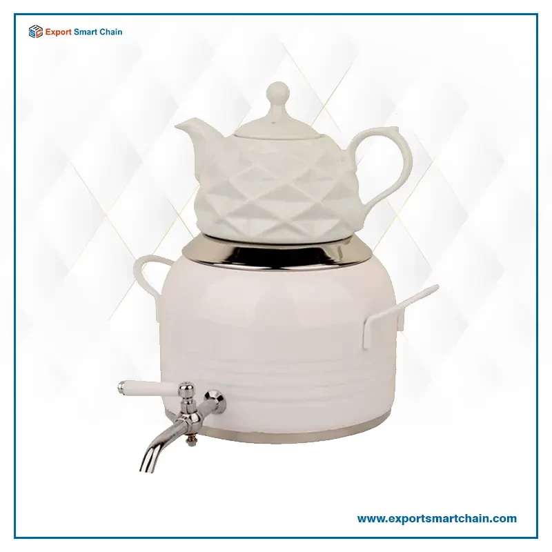 کتری قوری کف چدن – مدل 1023 مشکی کروم 5 لیتر